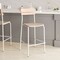 Emma and Oliver Blanchard Set of 2 Bar Stools with Metal Frames and Solid Wood Seats and Backs with Antique Finishes